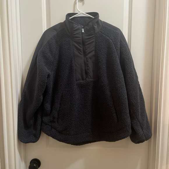 Women’s Marine Layer Park Sherpa Pullover Phantom Gray  XL Cozy Outdoors 1/2 Zip - Picture 1 of 4